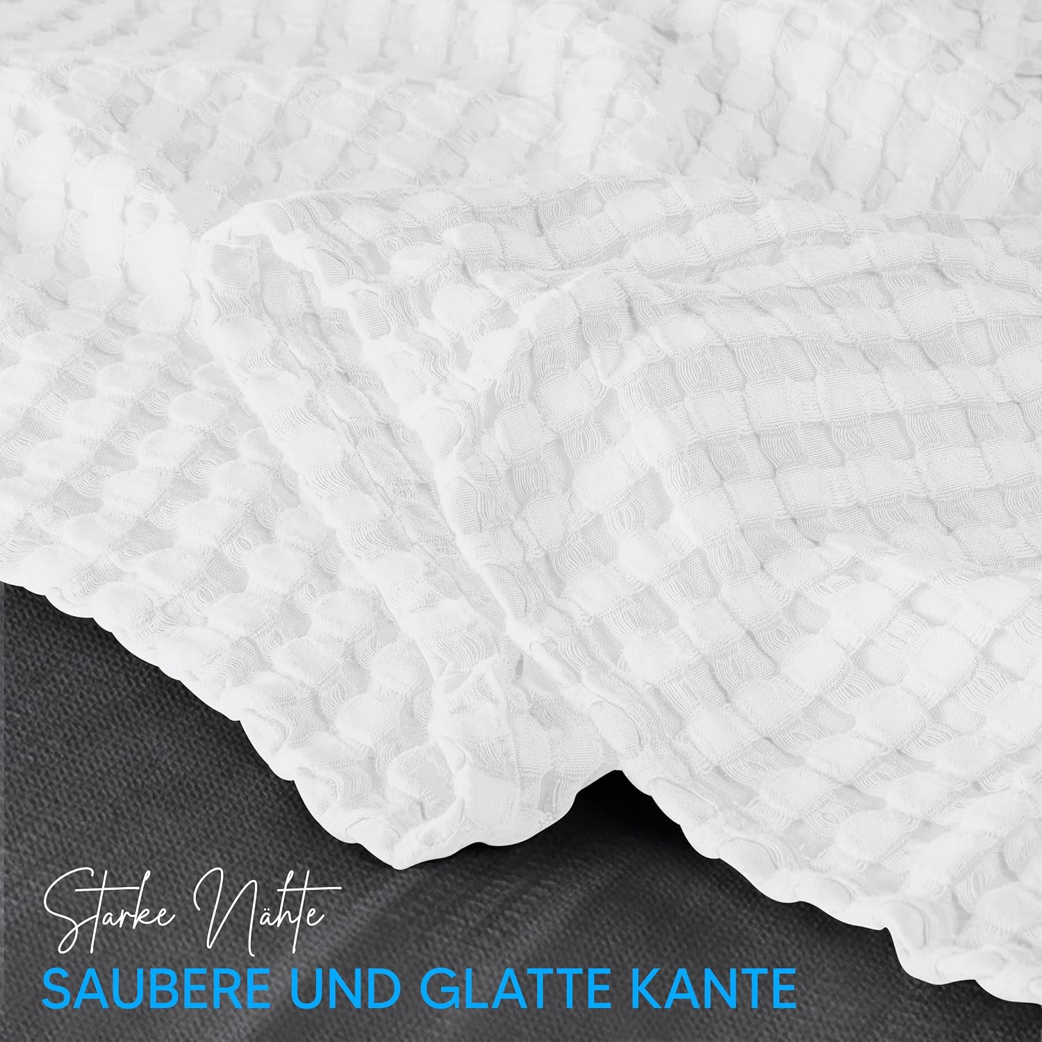 White Waffle Weave Cotton Throw Blanket
