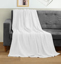 White Waffle Weave Cotton Throw Blanket